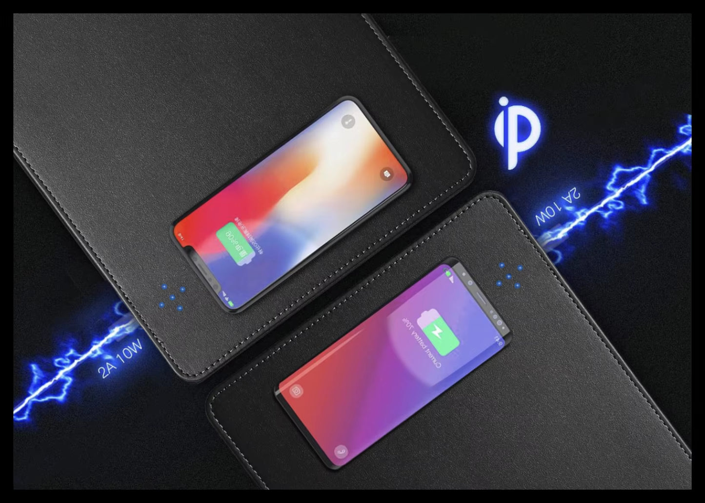 Custom Logo Wireless Charging Mouse Pad 15W Fast Wireless Charging Phone Charger Desk Office Mouse Mat Pad with Wrist Rest